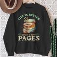 Life Is Better After A Few Pages Book Lover Reading Quote Sweatshirt Gifts for Old Women