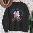 Literacy And Justice For All Book Coquette Bookworm 4th July Sweatshirt Gifts for Old Women Literacy And Justice For All Book Coquette Bookworm 4th July Sweatshirt Gifts for Old Women