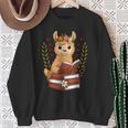 Llama Reading Book Graphic Llama With Book Floral Sweatshirt Gifts for Old Women Llama Reading Book Graphic Llama With Book Floral Sweatshirt Gifts for Old Women