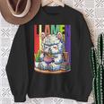 Llamen Cute Kawaii Llama Eating Ramen And Reading Books Sweatshirt Gifts for Old Women