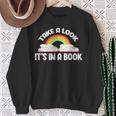 Take A Look It's In A Book Bookworm Reading Sweatshirt Gifts for Old Women