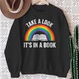 Take A Look It's In A Book Rainbow Reading Literary Sweatshirt Gifts for Old Women