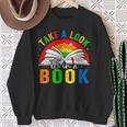 Take A Look It's In A Book Retro Groovy Reading Books Lovers Sweatshirt Gifts for Old Women