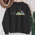Love Books Heartbeat Reading Book Bibliophile Avid Reader Sweatshirt Gifts for Old Women