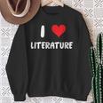 I Love Literature Heart Books Writing Reading Read Write Sweatshirt Gifts for Old Women