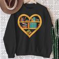 I Love Reading Heart Love Books Reading Club Sweatshirt Gifts for Old Women