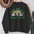 Lucky Readers Social Club Leprechaun St Patricks Book Lover Sweatshirt Gifts for Old Women