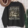 Maine Coon Mom Book Lover Reading Cat Bookworm Sweatshirt Gifts for Old Women