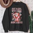 Manga Anime Stuff Just A Girl Who Loves Anime And Books Sweatshirt Gifts for Old Women