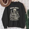 Maybe Books Are Addicted To Me Skeleton Reader Retro Sweatshirt Gifts for Old Women Maybe Books Are Addicted To Me Skeleton Reader Retro Sweatshirt Gifts for Old Women
