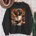 Melanin Queen Afro WomenEducated Reading Book History Sweatshirt Gifts for Old Women