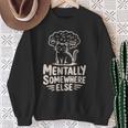 Mentally Somewhere Else Cat Coffee Books Lover Sweatshirt Gifts for Old Women