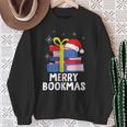 Merry Bookmas Christmas Bookworm Xmas Book Lover Reading Sweatshirt Gifts for Old Women