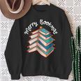Merry Bookmas Christmas Tree Avid Reader Book Lover Xmas Sweatshirt Gifts for Old Women