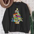 Merry Christmas Tree Reading Books Nerd Sweatshirt Gifts for Old Women