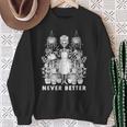 Messy Bun Skeleton Reading Book Coffee Never Better Sweatshirt Gifts for Old Women Messy Bun Skeleton Reading Book Coffee Never Better Sweatshirt Gifts for Old Women