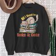 All I Need Is Books And Cats Book Lover Cat Lover Sweatshirt Gifts for Old Women