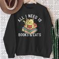 All I Need Is Books And Cats Mom Who Loves Reading Cat Lover Sweatshirt Gifts for Old Women