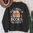 All I Need Is Books And Cats Reading Sweatshirt Gifts for Old Women All I Need Is Books And Cats Reading Sweatshirt Gifts for Old Women