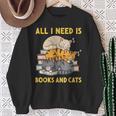 All I Need Is Books And Cats Sweatshirt Gifts for Old Women