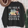 All I Need Is Cats Books And Coffee Sweatshirt Gifts for Old Women