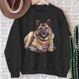 Norwegian Elkhound Books Reading Dog Breed Graphic Sweatshirt Gifts for Old Women