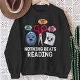 Nothing Beats Reading Rock Paper Scissors Book Lover Sweatshirt Gifts for Old Women