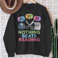 Nothing Beats Reading Rock Paper Scissors Game Book Lover Sweatshirt Gifts for Old Women