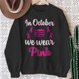 In October We Wear Pink Breast Cancer Awareness Books Lover Sweatshirt Gifts for Old Women