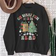 Oh What Fun It Is To Read Christmas Tree Book Lover Groovy Sweatshirt Gifts for Old Women