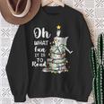 Oh What Fun It Is To Read Librarian Christmas Book Lover Sweatshirt Gifts for Old Women