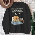 Orange Cat Reading Book 67 Six Seven Meme Sweatshirt Gifts for Old Women