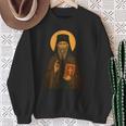 Orthodox Icon Of Seraphim Rose Holding The Holy Book Sweatshirt Gifts for Old Women