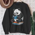 Panda With Glasses Reading Book Librarian Panda Sweatshirt Gifts for Old Women