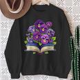 Pansies Flowers Book Pansy Floral Sweatshirt Gifts for Old Women