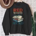 Patriotic Red & Read 4th Of July Book Lover Librarian Sweatshirt Gifts for Old Women