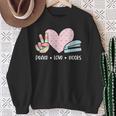 Peace Love Books Reading Sweatshirt Gifts for Old Women