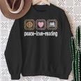 Peace Love Reading Leopard Print Women Girls Kids Read Books Sweatshirt Gifts for Old Women
