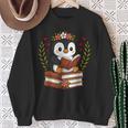 Penguin Reading Book Graphic Penguin With Book Floral Sweatshirt Gifts for Old Women Penguin Reading Book Graphic Penguin With Book Floral Sweatshirt Gifts for Old Women