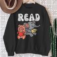 Pig Elephant Reading Cute Book Lover Bookworm Boys Girls Kid Sweatshirt Gifts for Old Women Pig Elephant Reading Cute Book Lover Bookworm Boys Girls Kid Sweatshirt Gifts for Old Women