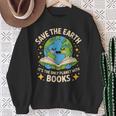 Planet With Books Reader Reading Environmentalist Earth Day Sweatshirt Gifts for Old Women Planet With Books Reader Reading Environmentalist Earth Day Sweatshirt Gifts for Old Women