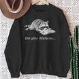 The Plot Thickens Raccoon Book Lover Sweatshirt Gifts for Old Women