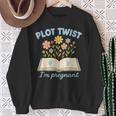 Plot Twist I'm Pregnant Literary Pregnancy Announcement Book Sweatshirt Gifts for Old Women Plot Twist I'm Pregnant Literary Pregnancy Announcement Book Sweatshirt Gifts for Old Women