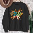 POW Colorful Comic Book Pop Art Fun Superhero Sweatshirt Gifts for Old Women