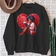 Pretty Girl With Book And Hearts For Valentine's Day Sweatshirt Gifts for Old Women