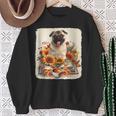 Pug Reading Books Sunflowers With Coffee Lover Owner Sweatshirt Gifts for Old Women