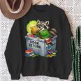 Raccoon At Library Book Return Librarian And Reader Sweatshirt Gifts for Old Women