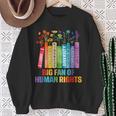 Rainbow Big Fan Of Human Rights Floral Book Social Justice Sweatshirt Gifts for Old Women
