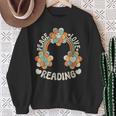Rainbow Groovy Book Lover Outfit Hippie Peace Love Reading Sweatshirt Gifts for Old Women Rainbow Groovy Book Lover Outfit Hippie Peace Love Reading Sweatshirt Gifts for Old Women