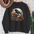 Raven Reading Book Occult Crow Sweatshirt Gifts for Old Women Raven Reading Book Occult Crow Sweatshirt Gifts for Old Women